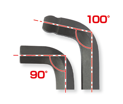 内径角度も100°まで対応！